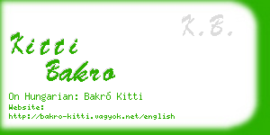 kitti bakro business card
