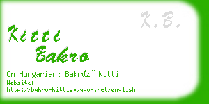 kitti bakro business card